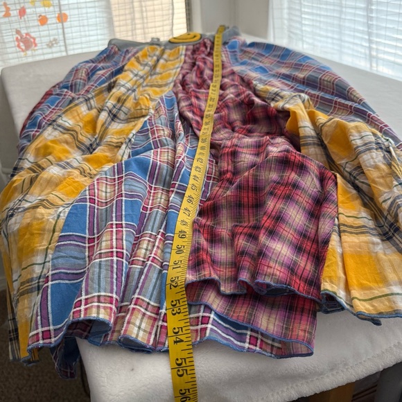 Dressed in Lala Walking On Sunshine Overall Dress NWT Size XL Plaid Panel Denim - Picture 14 of 15